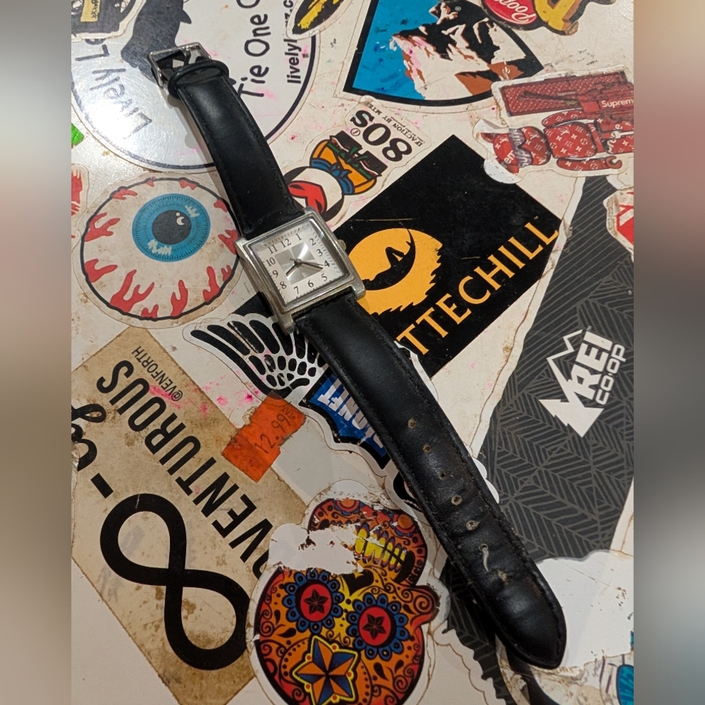 Square Silver Tone Wristwatch